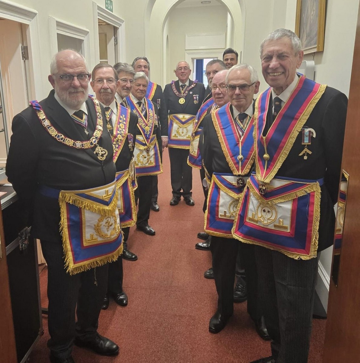 Provincial Grand Officers in regalia before the meeting